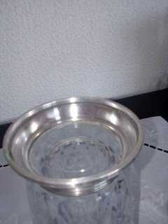 Jarra em cristal com base em prata
