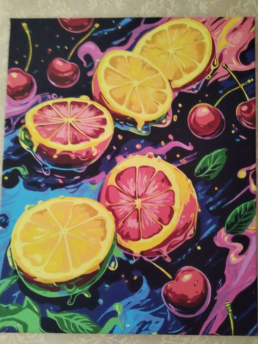 Картины по номерам готовые+лак