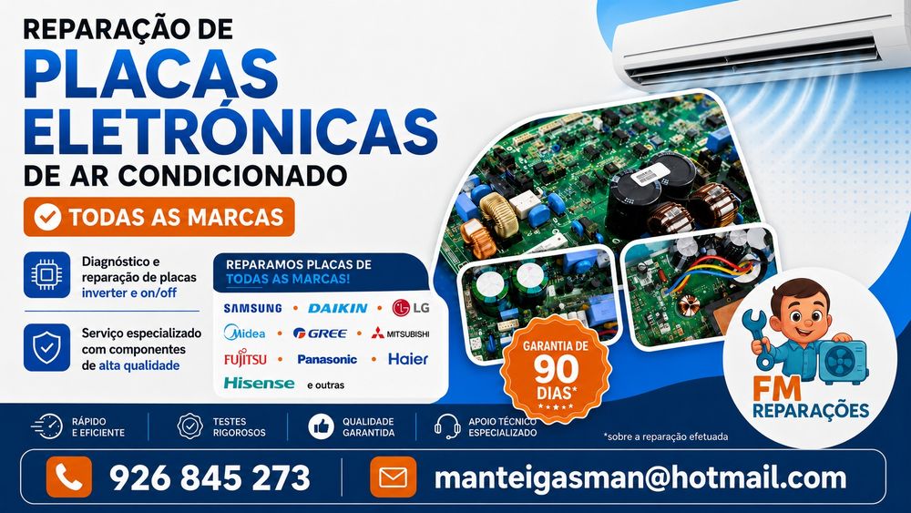 Reparação Placas Eletrónicas de Ar Condicionado Todas as marcas