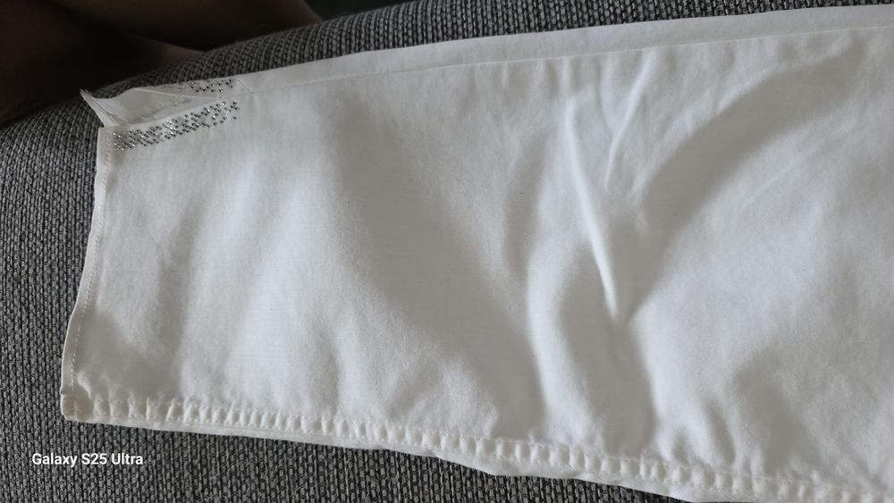 Białe jeansy 7/8 premium BIANCA „Love yourself”, roz. 42 (XL) – Stan idealny!