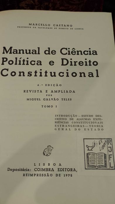 Ciência Política e Direito Constitucional (Vol. 1) Marcello Caetano