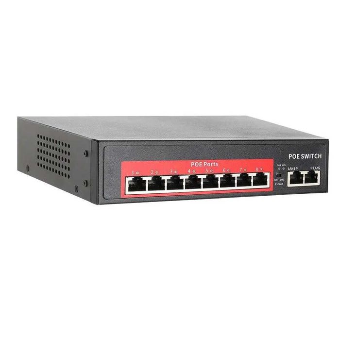 Switch PoE 10 Portas 120W (8 PoE + 2 Uplink)‼️250m‼️VLAN