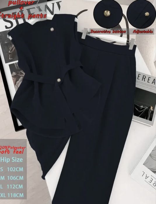 Conjunto azul escuro tamanho L novo