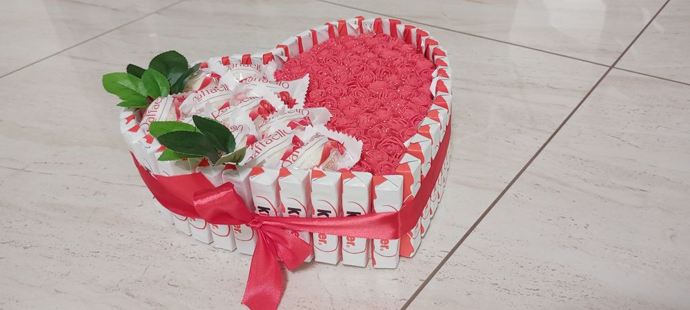 Serce z Kinder czekoladek