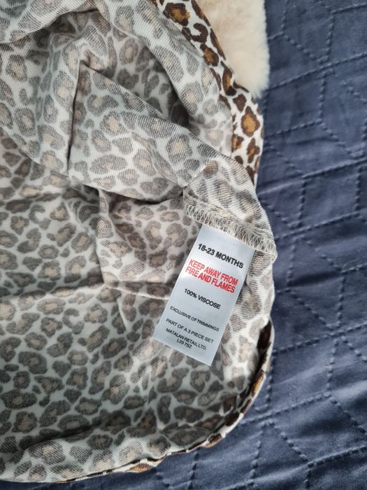 Sukienka panterka z futerkiem r. 92/98