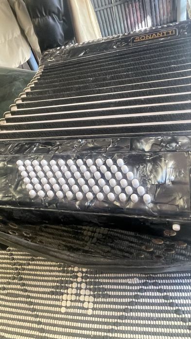 Acordeon preto e cinza