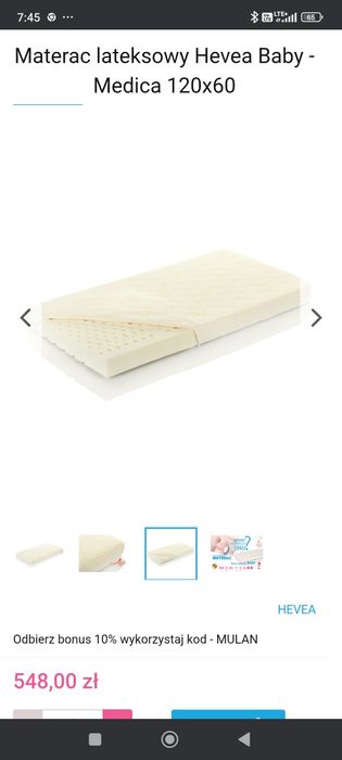 Białe łóżeczko niemowlęce,dziecięce Ikea HENSVIK z materacem pościelą