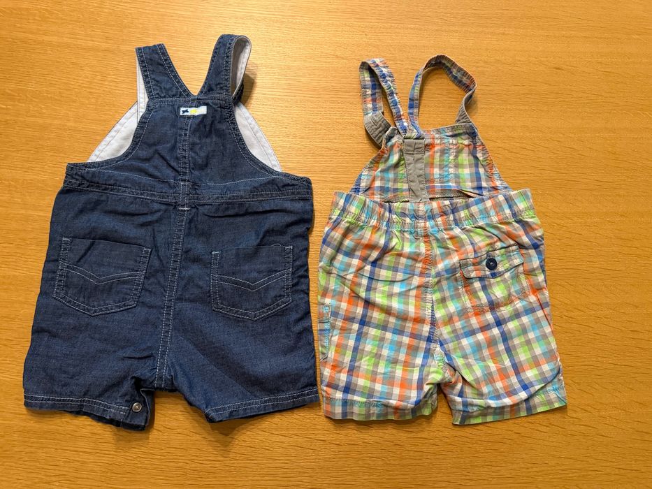 Ogrodniczki niemowlęce 2 szt. r. 68 – H&M + C&A