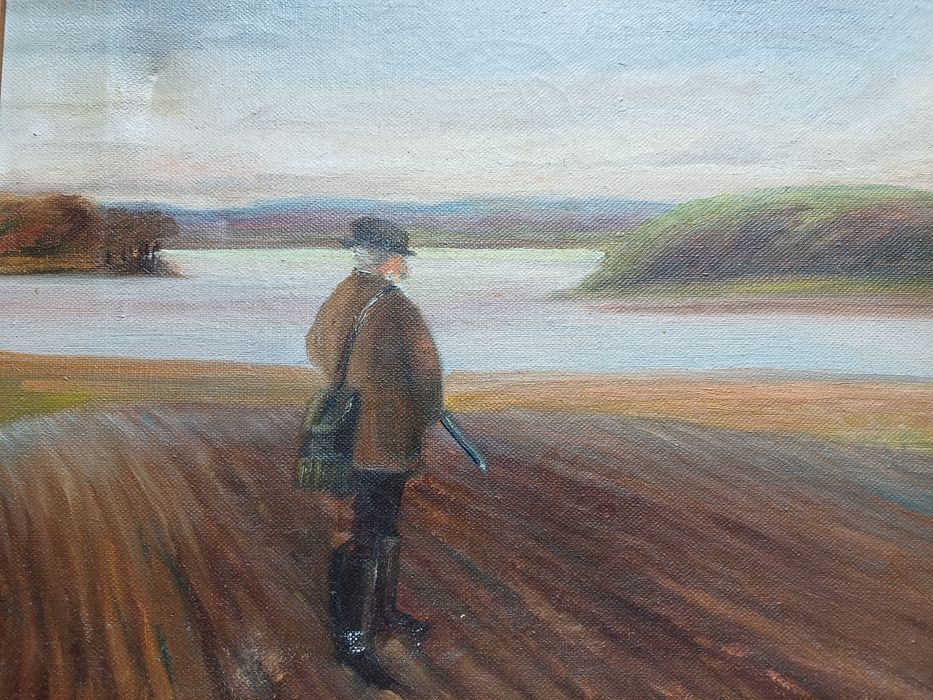 Stary obraz na płótnie sygnowany  .