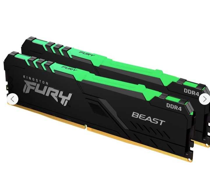 Оперативна пам'ять Kingston Fury DDR4-3200 16384 MB PC4-25600 (Kit of 2x8192) Beast RGB Black (KF432C16BBAK2/16)