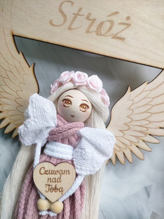 Pamiątka Chrztu Świętego Anioł Stróż rękodzieło