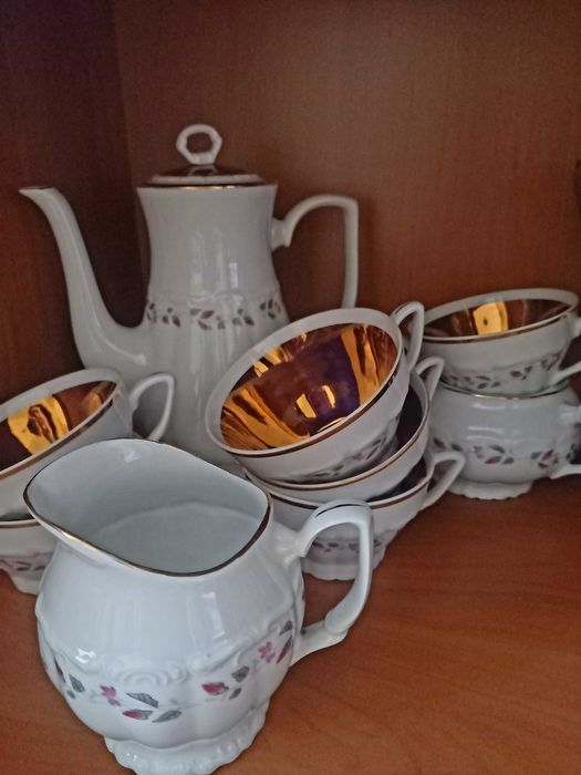 Komplet porcelanowy do herbaty/ kawy Bogucice PRL