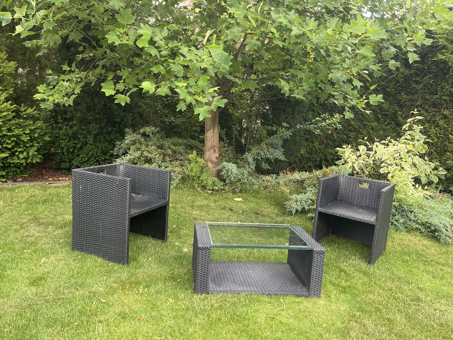 Meble ogrodowe stol z krzeslami techno rattan