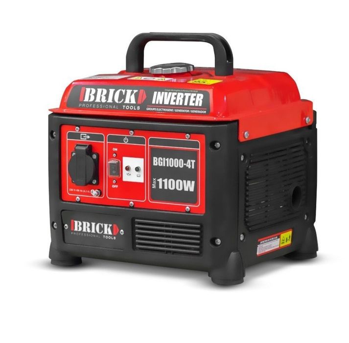 Генератор інверторний бензиновий Brick BGI1000-4T, однофазний 1.1 кВт