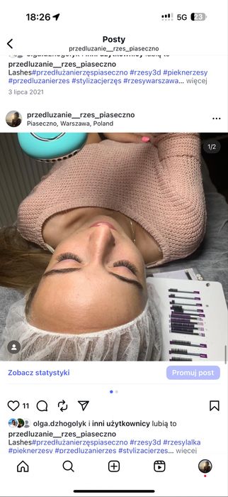 Profesjonalne przedluzanie rzes