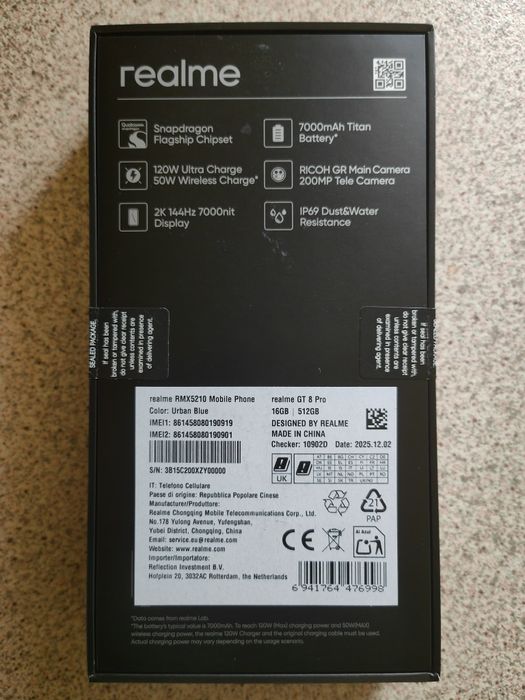 Realme GT 8 Pro 16/512GB Urban Blue EU. Гарантія