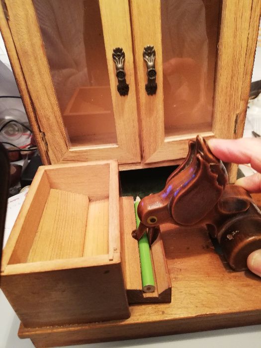 pojemnik z ptaszkiem na papierosy -vintage