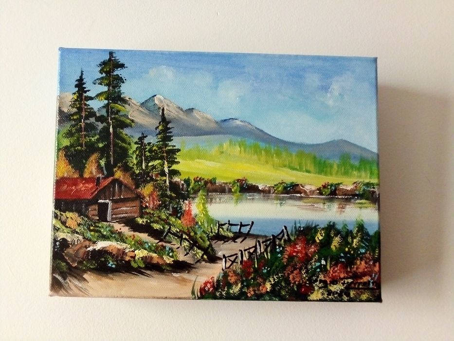 Quadro 4 estações, pintado à mão