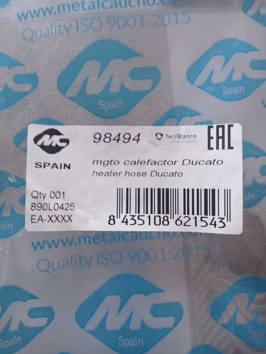 Tubo do Heater Fiat Ducato
