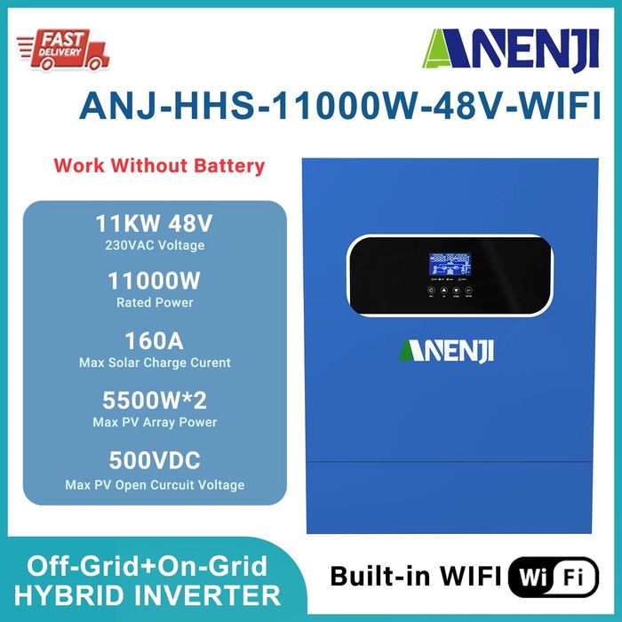 Гібридний Інвертор Anenji ANJ-HHS-11KW-48V-WiFI