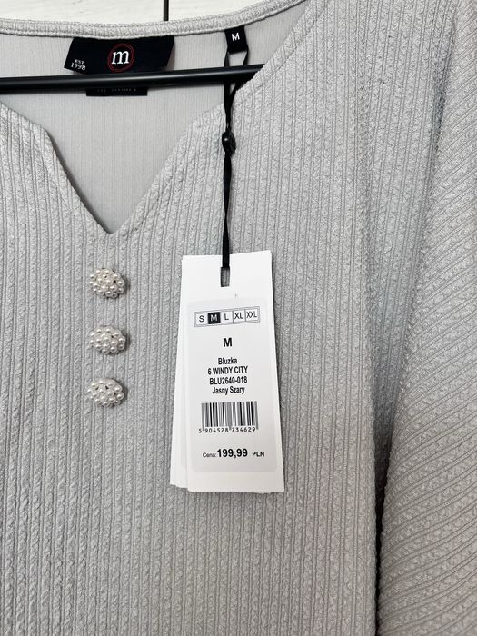 Szara bluzka monnari M L z rękawem 3/4