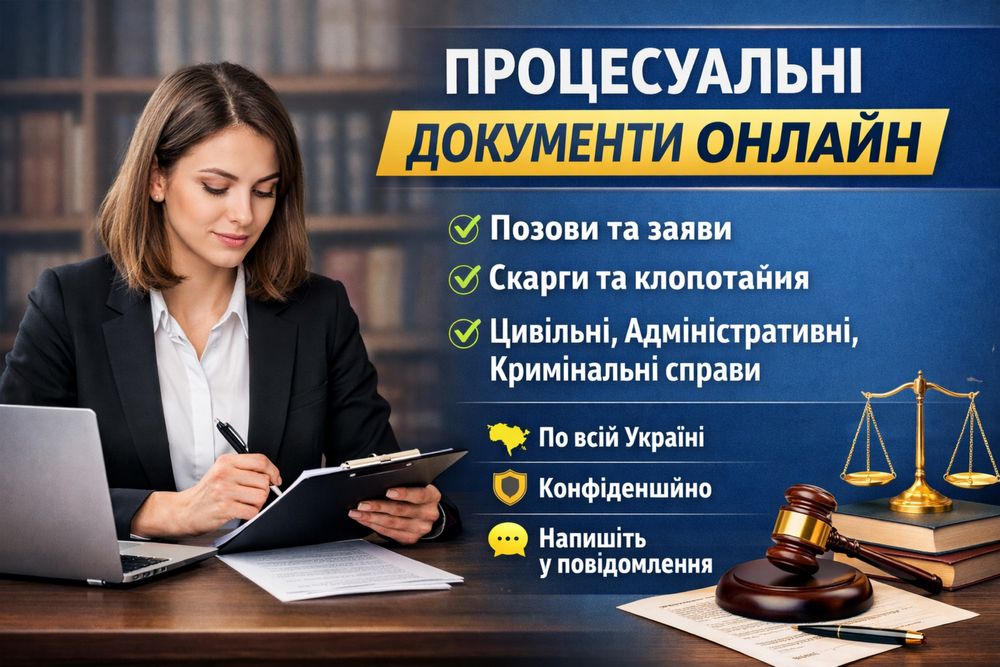 Складання заяв, скарг, клопотань та інших процесуальних документів