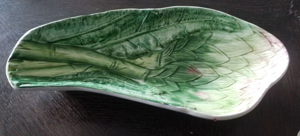 Piękny półmisek do szparagów Majolika Włochy