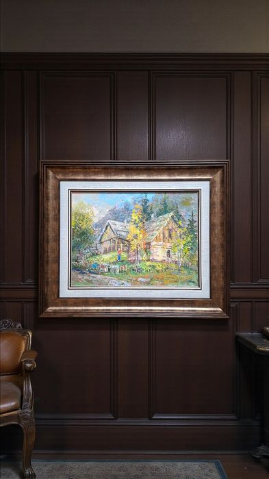 Картина "Хата в горах". Леонід Коврига.  Полотно. Олія