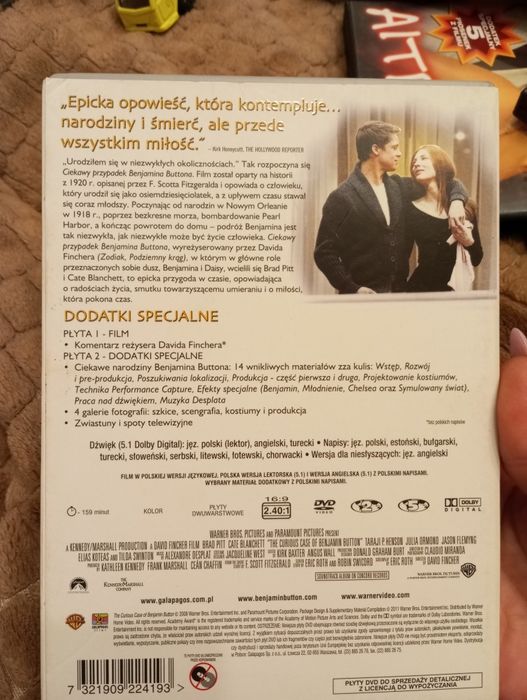 "Ciekawy przypadek Benjamina Buttona", film DVD, stan bdb