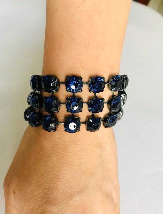 SUPER bransoletka łańcuszek kobaltowa biżuteria