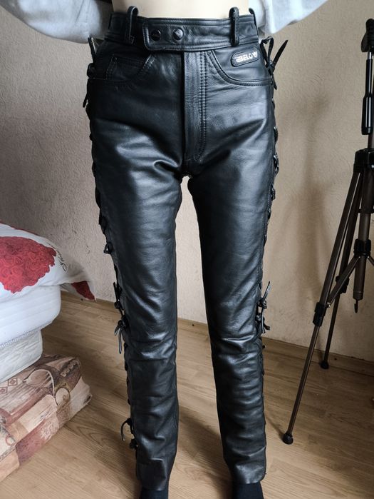 Кожаные штаны женские байкерские belo tours