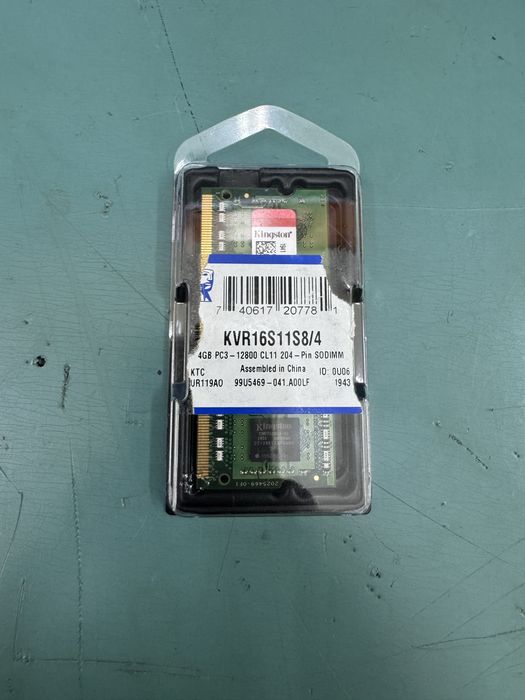 Nowa Pamięć RAM Kingston 4GB DDR3 1600MHz CL11 SODIMM do laptopa (KVR16S11S8/4)