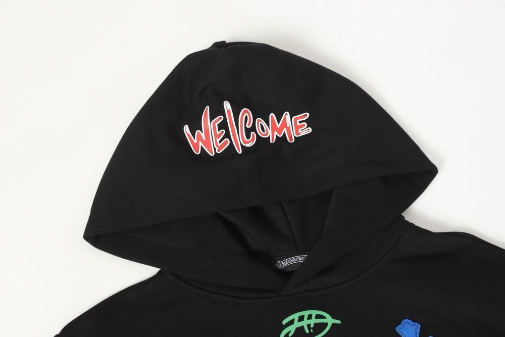 Chrome Hearts худи мужское оверсайз унисекс черное оригинал капюшон