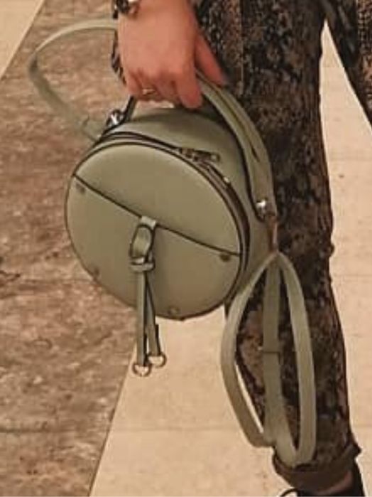 Кругла сумка-бочка оливкова