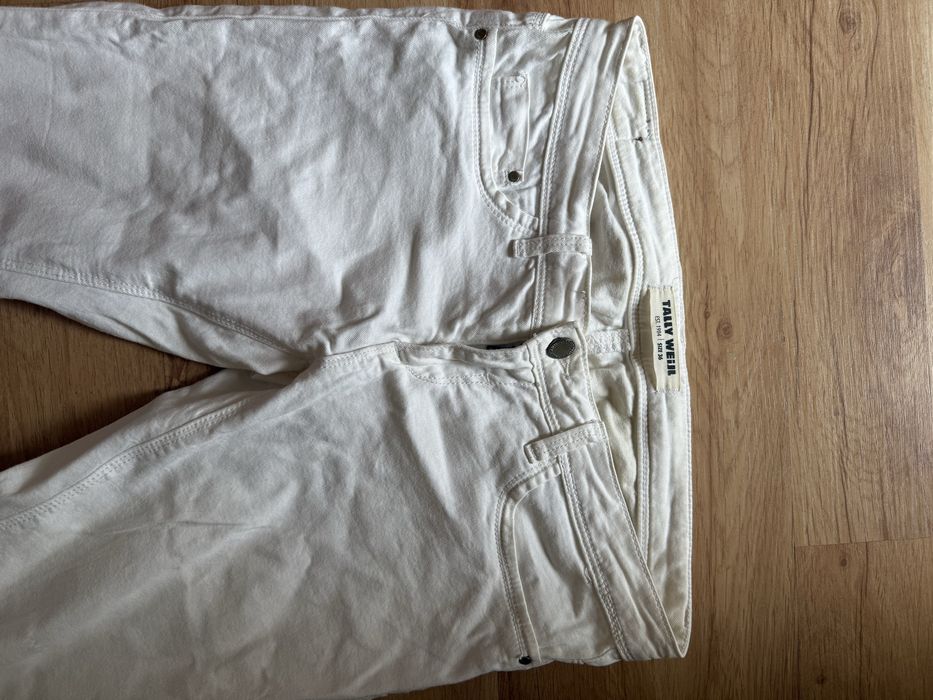 Białe letnie damskie jeansy Tally Weijl klasyczne 36