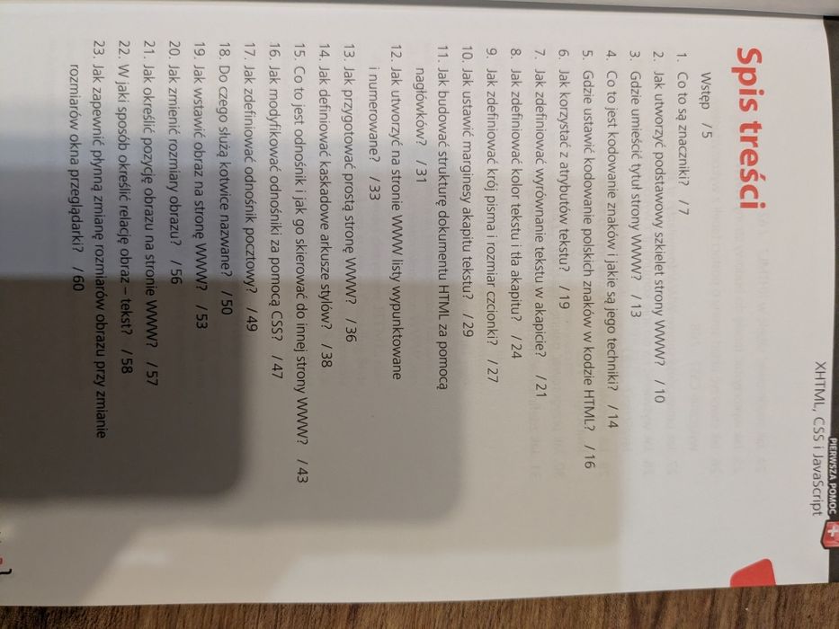 XHTML, CSS i JavaScript.Pierwsza pomoc