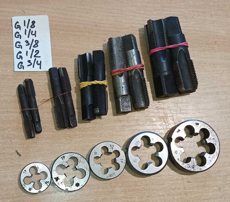 Мітчик плашка лерка трубні G1/8 G1/4 G3/8 НАБОРОМ ціна за ВСІ  СРСР