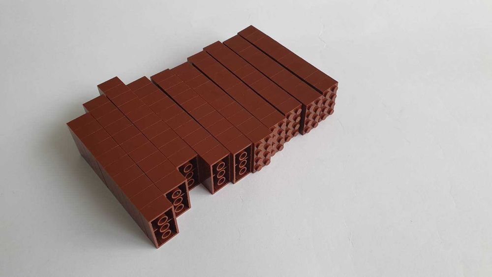 Klocki Classic ciemno brązowe 2x4, LEGO 3001, kolekcja 150 sztuk, nowe