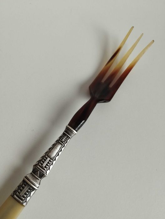 Stary Paryski widelec do sałat z srebra