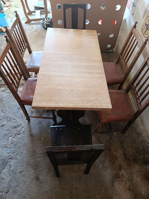 Mesa retangular mais 6 cadeiras