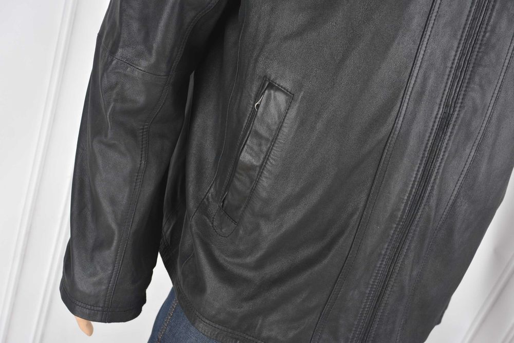 VAN GRAAF kurtka męska skórzana 6XL 62 skóra naturalna welurowa czarna
