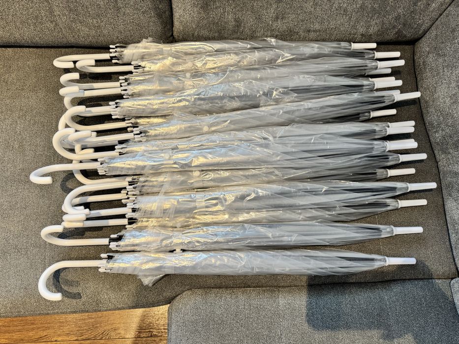 Parasolka przeźroczysta, bezbarwna, transparentna wesele, ślub