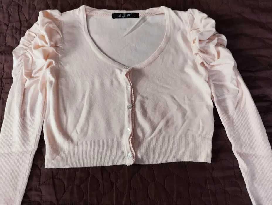 Sweter krótki , pudrowy róż