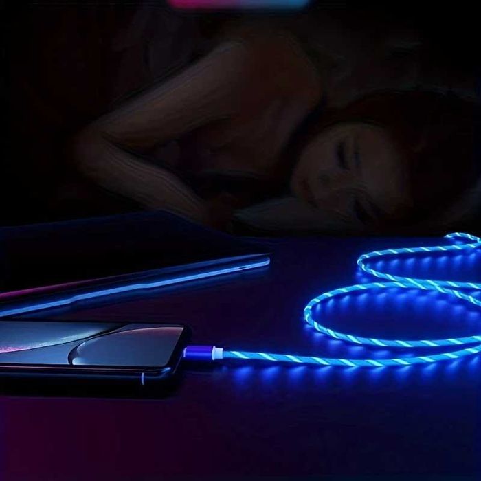 INNOWACYJNY kabel usb do usb-c podświetlenie LED 1m