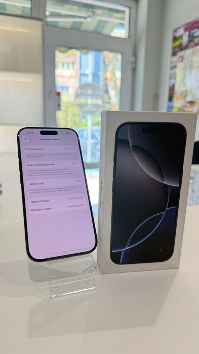 Telefon iPhone 16 Pro 128 GB 94% 92%  Dworcowa Gwarancja Apple Kolory