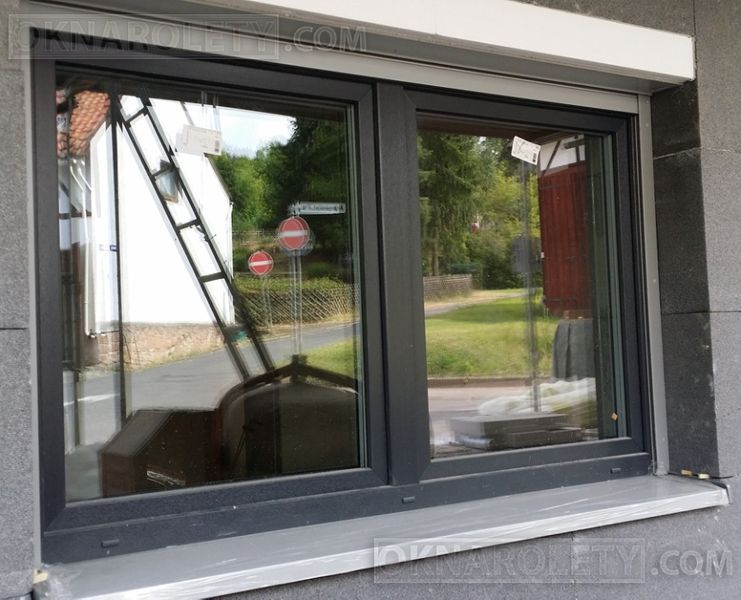 Okno PCV PCW Antracyt Orzech Złoty dąb Mahoń 170x220 Tychy