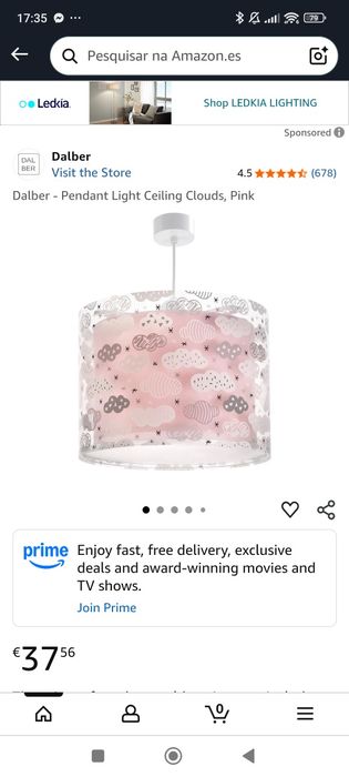 Candeeiro de quarto menina