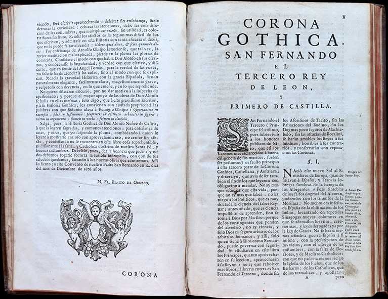LIVRO ANTIGO — Alonso Núnez de Castro  — CORONA GOTHICA — Amberers , 1681
