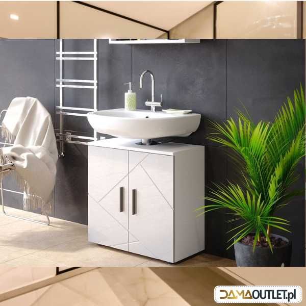 SZAFKA pod umywalkę komoda biały połysk DUŻY wybór DaMaOutlet.pl