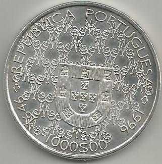 Portugal 1000 escudos 1996 Nossa Senhora da Conceição 350 Anos como Padroeira de Portugal